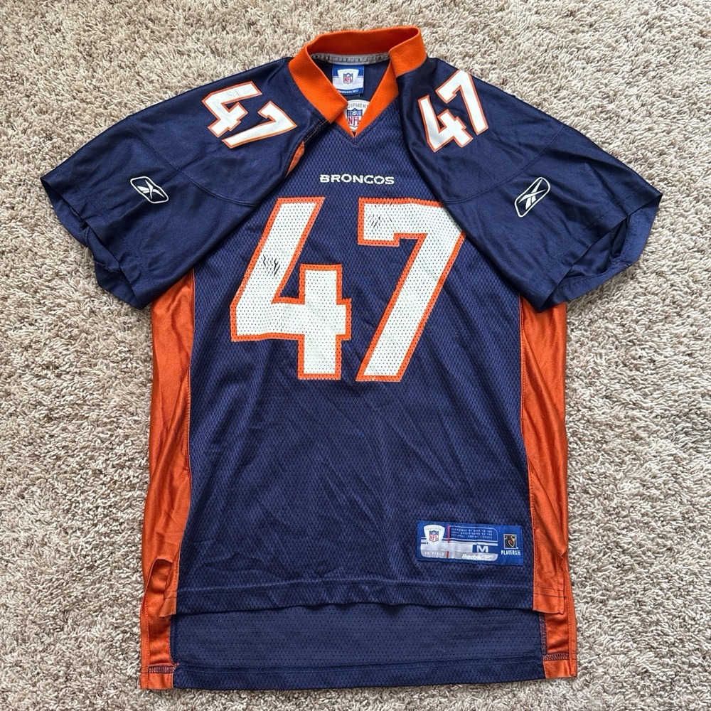 Vintage Denver Broncos John Lynch #47 Reebok NFL Jersey - Blue - Size Medium